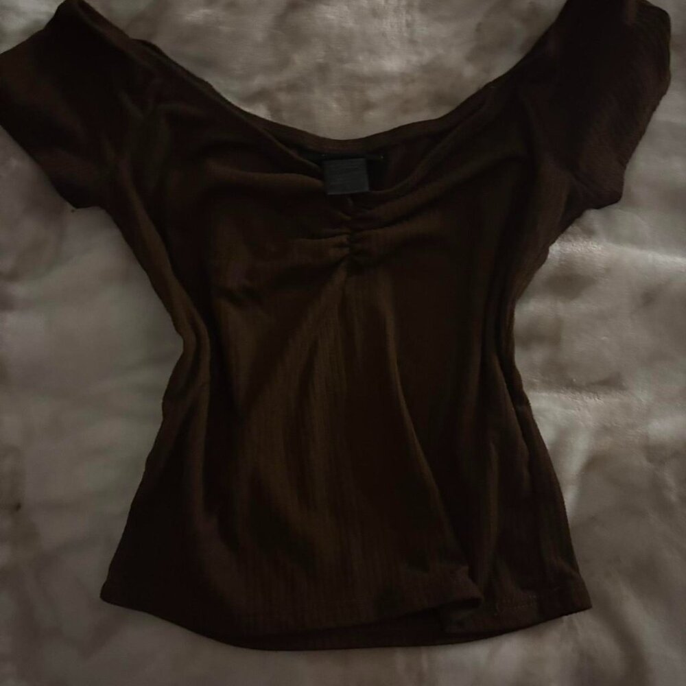 Women's Brown Crop-top